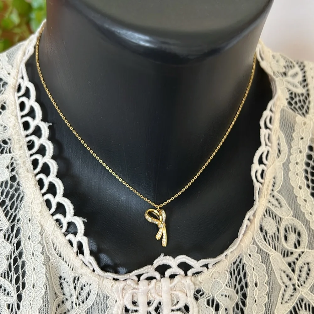 Kate Spade Saturday Pave Bow Necklace